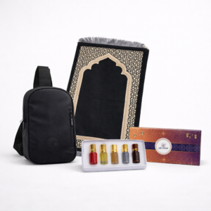 Combo Set - জায়নামাজ , ক্রস ব্যাগ ও ৫ পিস আতর